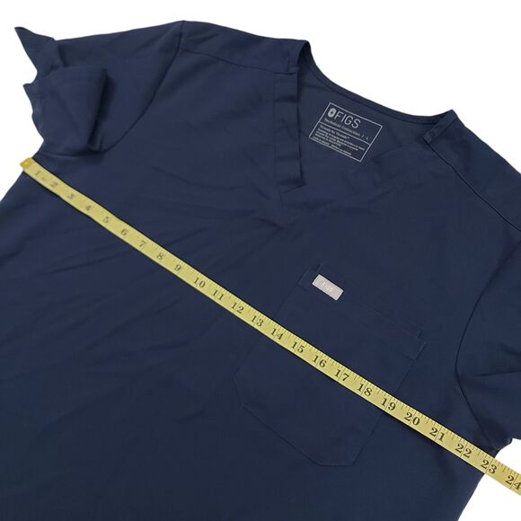 Figs Leon Three-Pocket Scrub Top Mens Large Navy Short Sleeve V-Neck FM1500 - Picture 9 of 11